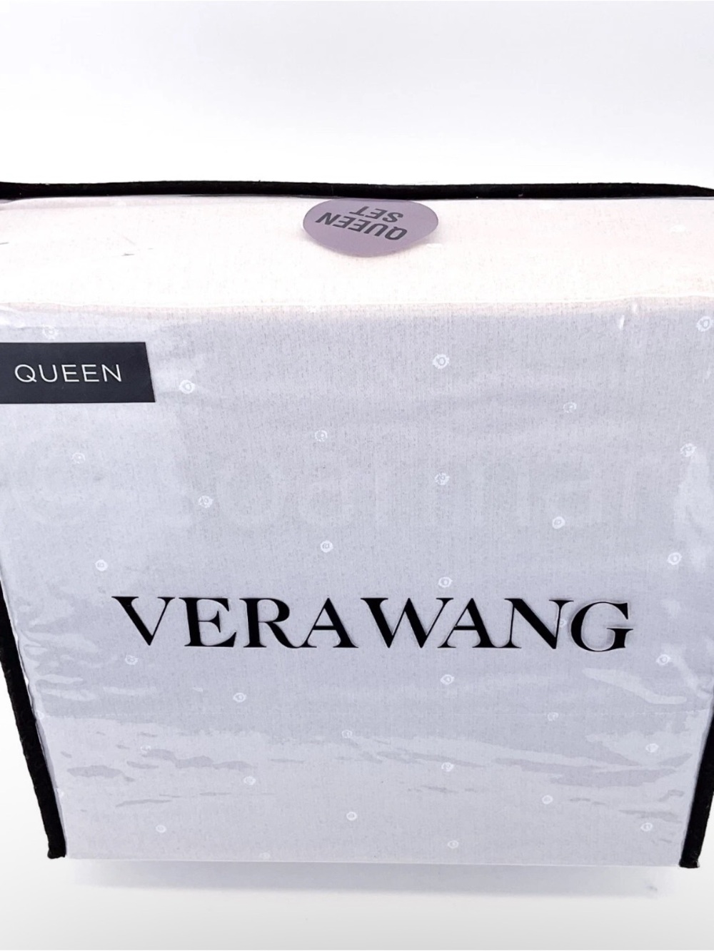 Vera Wang Luxurious Satin Weave Eyelet Off White 4 Pc Queen Sheet Set Cotton NWT - Picture 3 of 14